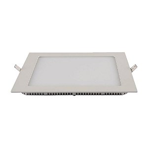 Blumenau - Painel Led Slim 24w 3000k Embutir Quadrado Alumínio Branco Quente