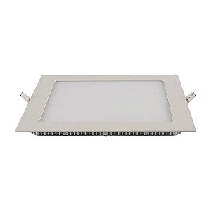 Blumenau - Painel LED Slim 24W 3000k Embutir Quadrado Alumínio Branco Quente