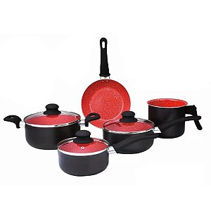 Conjunto de Panelas Ceramic Class Home 5 Pcs Preta 2 mm