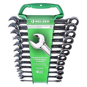 Jogo De Chaves Combinada Com Catraca Belzer Speedy 12 Peças