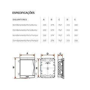 Quadro Distribuição s/ Barramento 18/24 Disjuntores Tigre