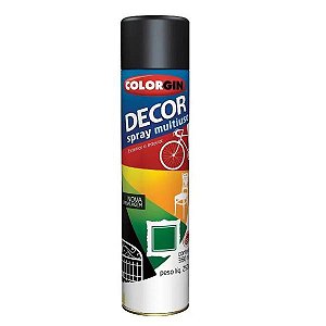 Tinta Spray Multiuso Preto Brilhante Decor Colorgin