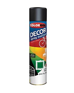 Tinta Spray Multiuso Preto Fosco Decor Colorgin