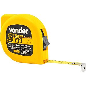 Trena Fita Metrica de Aço 3 Metros 3M X 12,5mm Vonder