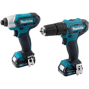 Combo Furadeira/Parafusadeira e Parafusadeira de Impacto 12V Makita CLX 228SAX