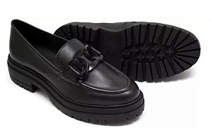 Sapato Bottero Mocassim Ref. 342205 em Couro Atanado Cor: Preto