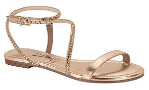 Sandália Rasteira Vizzano Ref. 6235.1693 Claro Cristal Dourado