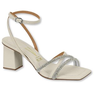 Sandália Vizzano Ref. 6455.119 Cor: Branco OFF Cristal Silver