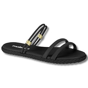 Chinelo Rasteiro Moleca Ref. 5452.130 Cor: Preto Dourado