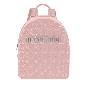 Mochila infantil Molekinha Ref. 20023.1 Rosa Prata