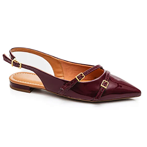 Sapatilha Vizzano Slingback Ref. 1206.296 Cabedal Verniz Premium Cor: Vinho