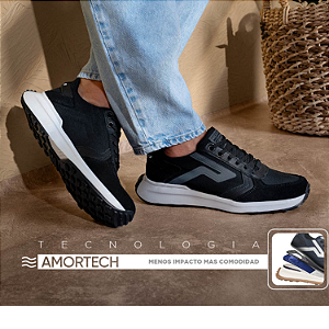 Sapatenis Masculino Pegada Ref. 110706-04 Stretch Cor: Preto / Cam Preto