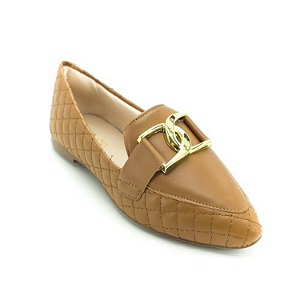 Sapatilha Sua Cia Ref. 8302.15353 Matelasse/Napa Soft Casca Cor: Camel