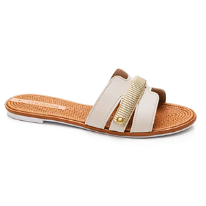 Chinelo Rasteiro Moleca Ref. 5297.470 Np Turin Branco Off