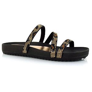 Chinelo Quiz Ref. 61-1993-28 Mini Manta Leopardo / Preto
