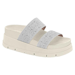 Tamanco Moleca Birk Papete Ref. 5513.106 Prata / Banco