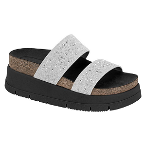 Tamanco Moleca Birk Papete Ref. 5513.106 Prata / Preto