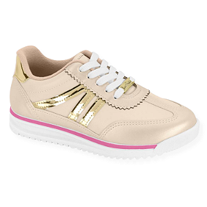 Tênis Molekinha Ref. 2583.203 Np Turin Cor: Creme Dourado
