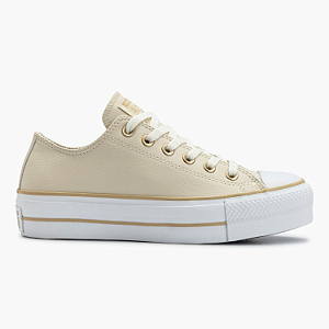 Tênis All Star Lift Ref. CT09830003 Plataforma Nude Bege Claro / Caqui Fosco 02 / Branco