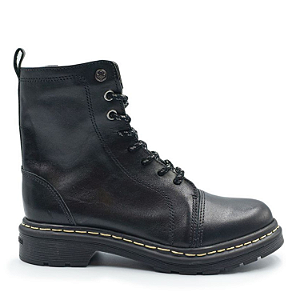Bota Coturno Cravo e Canela em Couro New Calf Ref. 85653 Cor: Preto