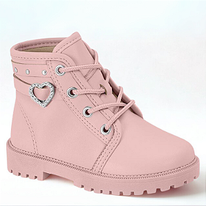 Bota Infantil Menina Molekinha Ref. 2126.526 Cabedal Sintético Cor: Rosa