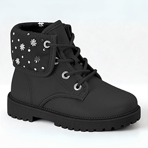 Bota Inf. Molekinha Ref. 2126.524 Cab Sintético Preto Prata