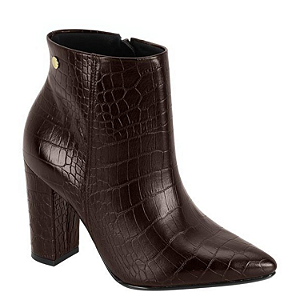 Bota Cano Curto Vizzano 3105.100 Cabedal Croco Cacau