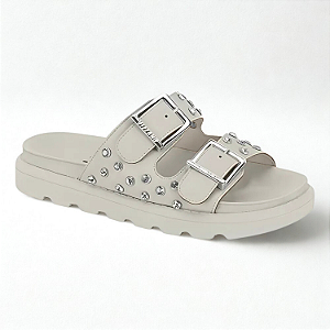 Tamanco Papete Vizzano Ref. 6510.109 Cabedal Napa Floather Madri Cor: Cinza