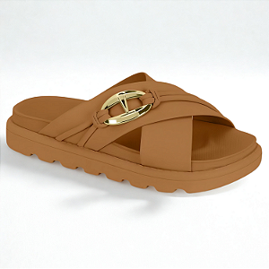 Chinelo Papete Vizzano Ref. 6510.111 Pelica Tira Pronta Cor: Camel