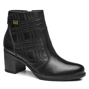 Bota Pegada Cano Curto Ref. 280402-05 em Couro Strecht Preto