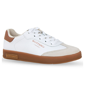 Tênis Feminino Bottero Ref. 364905 em Couro Burnish Cor: Branco Mousse / Marfim