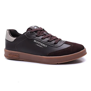 Tênis feminino Bottero Ref. 364905 Couro Napa / tecido Sport Café