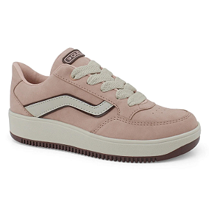 Tênis Feminino Ref. 69-1851-20 Cabedal Nobucado Quartzo /Off White Terra