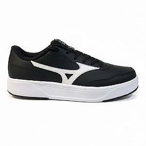 Tênis Casual Mizuno Unissex Modelo City Cor: Preto / Branco