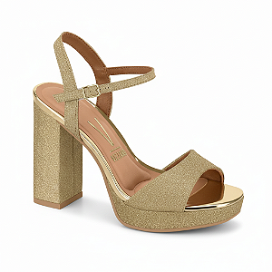 Sandália Vizzano Ref. 6551.100 Cabedal tela shine paris Cor: Dourado