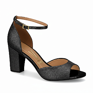 Sandália Vizzano Ref. 6262.406 Cabedal tela shine paris/verniz premium Cor: Preto
