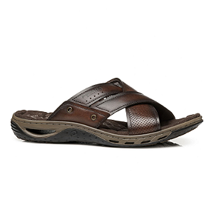 Chinelo Masculino Pegada em Couro Ref. 131675-01 Cor: Anilina Pinhão