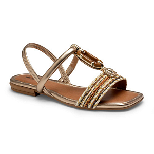 Sandália Rasteira Feminina Mississipi Ref. MF302-0004 Tira Cor: Caramelo