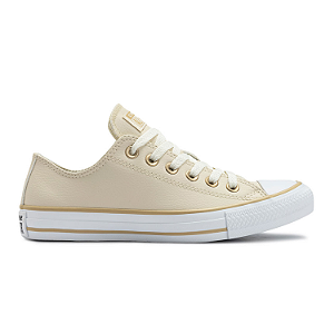 Tênis All Star em courino Ref. CT04500006 Chuck Taylor Cor: Nude Bege Claro / Caqui Fosco