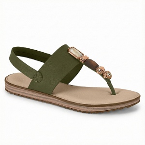 Sandália Feminina Rasteira Modare Ref. 7141.120 Cabedal Floather Nature Cor: Oliva