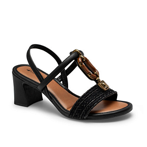 Sandália Feminina Mississipi Salto Médio Ref. MF921-0006 Cor: Preto