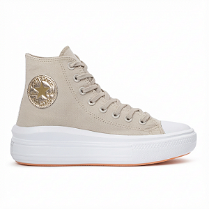 Tênis All Star Move Botinha Plataforma CT16220001 Chuck Taylor Cor: Bege Claro /Ouro Claro / Branco