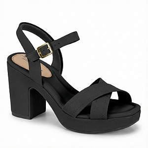 Sandália Modare Ultra Conforto Ref. 7203.110 Cabedal Napa Floather Nature Cor: Preto
