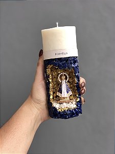 Vela Santuário/Oratória Nossa Senhora Aparecida com luz de Led (luminária)