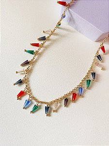 Choker Cristais Coloridos
