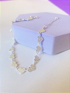 Pulseira Corrente de Corações Prata