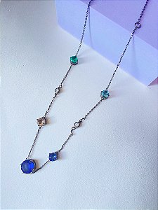 Choker Ródio Negro com pedras