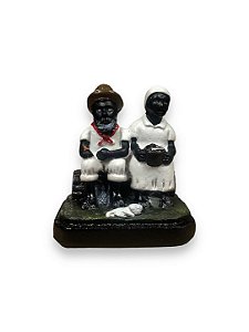 Imagem Casal Preto velho em resina 10 cm