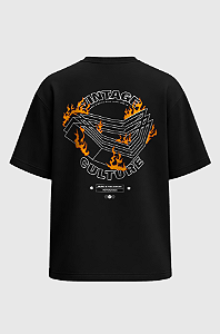 Camiseta Oversized Vintage Culture Beats on Fire
