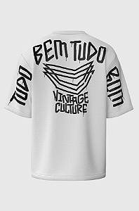 Camiseta Oversized Vintage Culture Tudo Bem Tudo Bom Branca